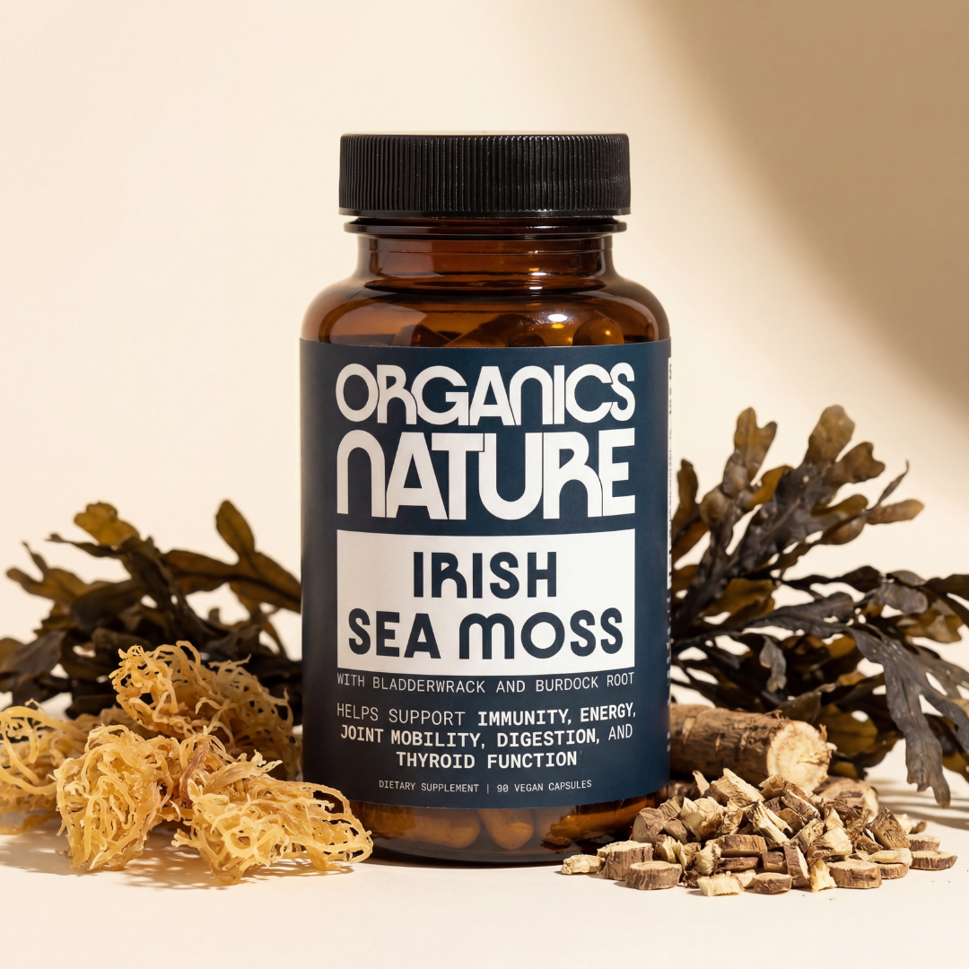 Organic Irish Sea Moss With Bladderwrack and Burdock Root - 45 Servings